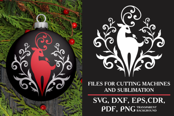 Beautiful Deer. Christmas SVG. Graphics and Crafts