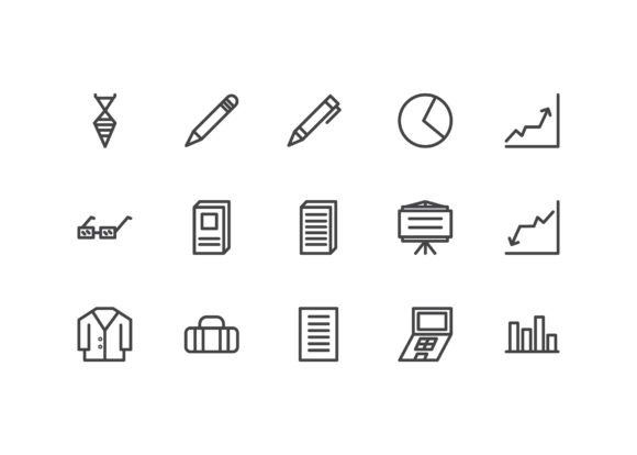 Business Line Icon Set: Graphics and Icons for Modern Design