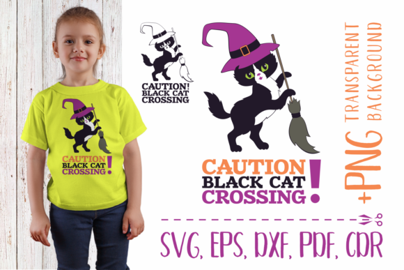 Caution Black Cat Crossing: Graphics and Crafts