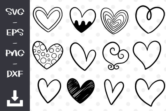 Doodle Heart, Sketch Heart Graphics