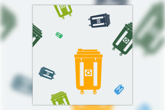 Flat Style Trash Bin Seamless Pattern Graphics