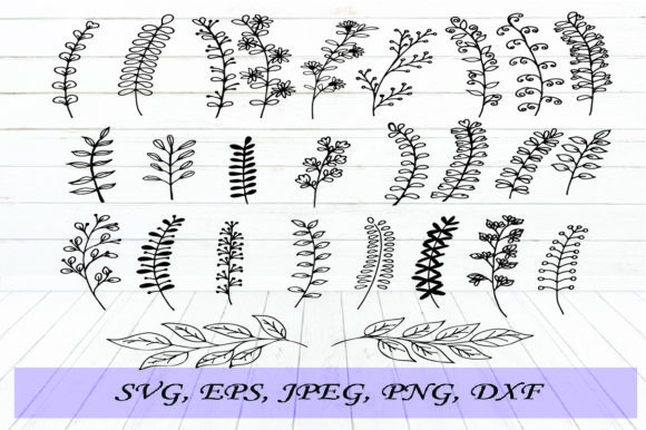 Hand Draw Flower Doodle Elements