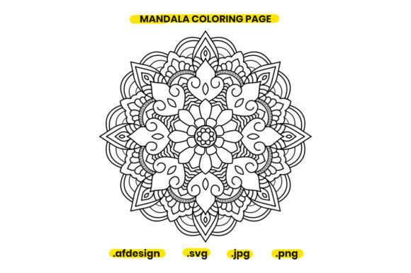 Mandala Coloring Page Design 08: Graphics and Coloring Pages Amp