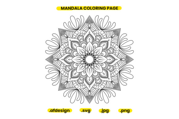 Mandala Coloring Page Design 16 Graphics
