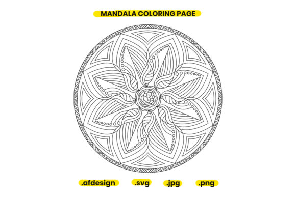 Mandala Coloring Page Design 19: Graphics & Coloring Pages Amp