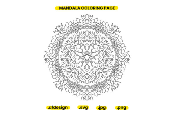 Mandala Coloring Page Design 35: Graphics & Coloring Pages Amp