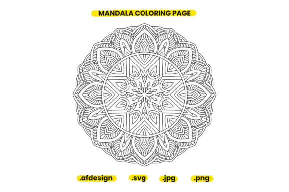 Mandala Coloring Page Design 46: Graphics and Coloring Pages Amp