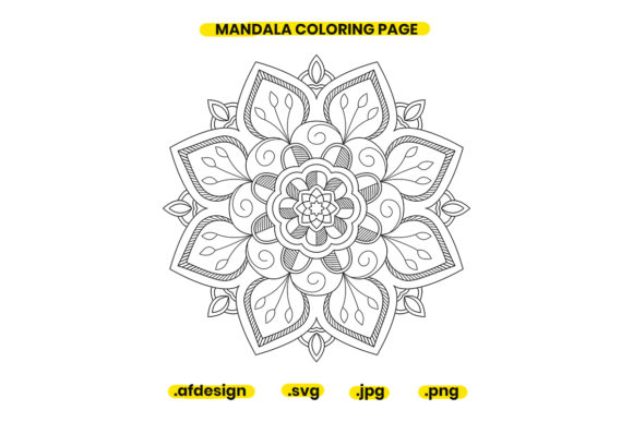 Mandala Coloring Page Design 49: Graphics and Coloring Pages Amp