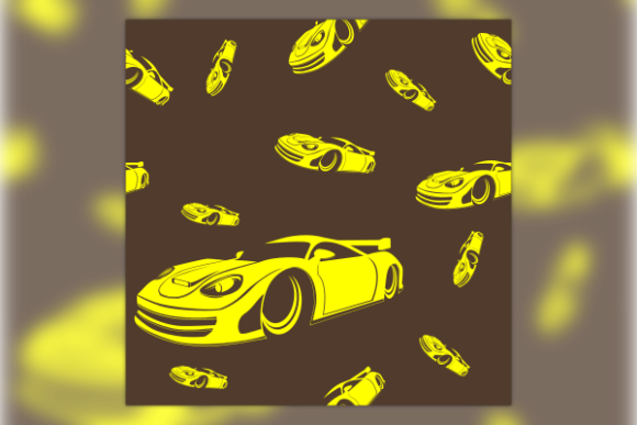 Monochrome Sporty Cars Seamless Pattern