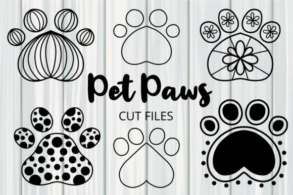 Pretty Pet Paw Prints Cut Files: Graphics for Crafts